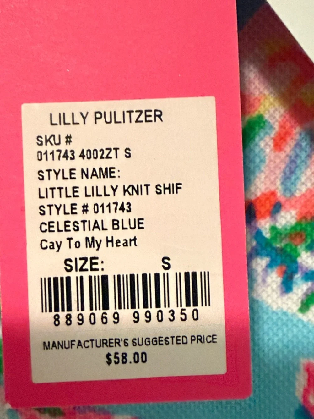 Lilly Pulitzer Girls' Sleeveless Floral Shift Dress - Aqua, Hot Pink & Green - Picture 4 of 4